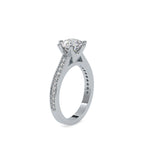 SKU: 0023 (22K) Six-Prong Round Diamond Pave Ring in Rose Gold.