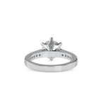 SKU: 0023 (10K) Six-Prong Round Diamond Pave Ring in Rose Gold.