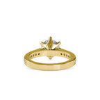 SKU: 0023 (18K) Six-Prong Round Diamond Pave Ring in Rose Gold.