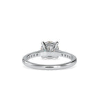 SKU: 0024 (10K) Four-Prong Round Diamond Pave Engagment Ring in Rose Gold.
