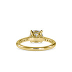 SKU: 0024 (18K) Four-Prong Round Diamond Pave Engagment Ring in Rose Gold.