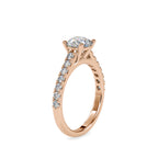 SKU: 0025 (18K) Four-Prong Diamond Engagment Ring in Rose Gold.