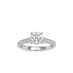 SKU: 0025 (22K) Four-Prong Diamond Engagment Ring in Rose Gold.
