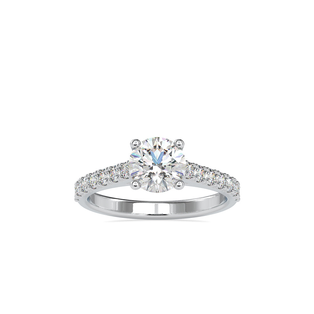SKU: 0025 (10K) Four-Prong Diamond Engagment Ring in Rose Gold.