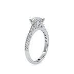 SKU: 0025 (14K) Four-Prong Diamond Engagment Ring in Rose Gold.
