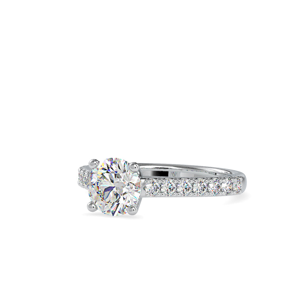 SKU: 0025 (14K) Four-Prong Diamond Engagment Ring in Rose Gold.