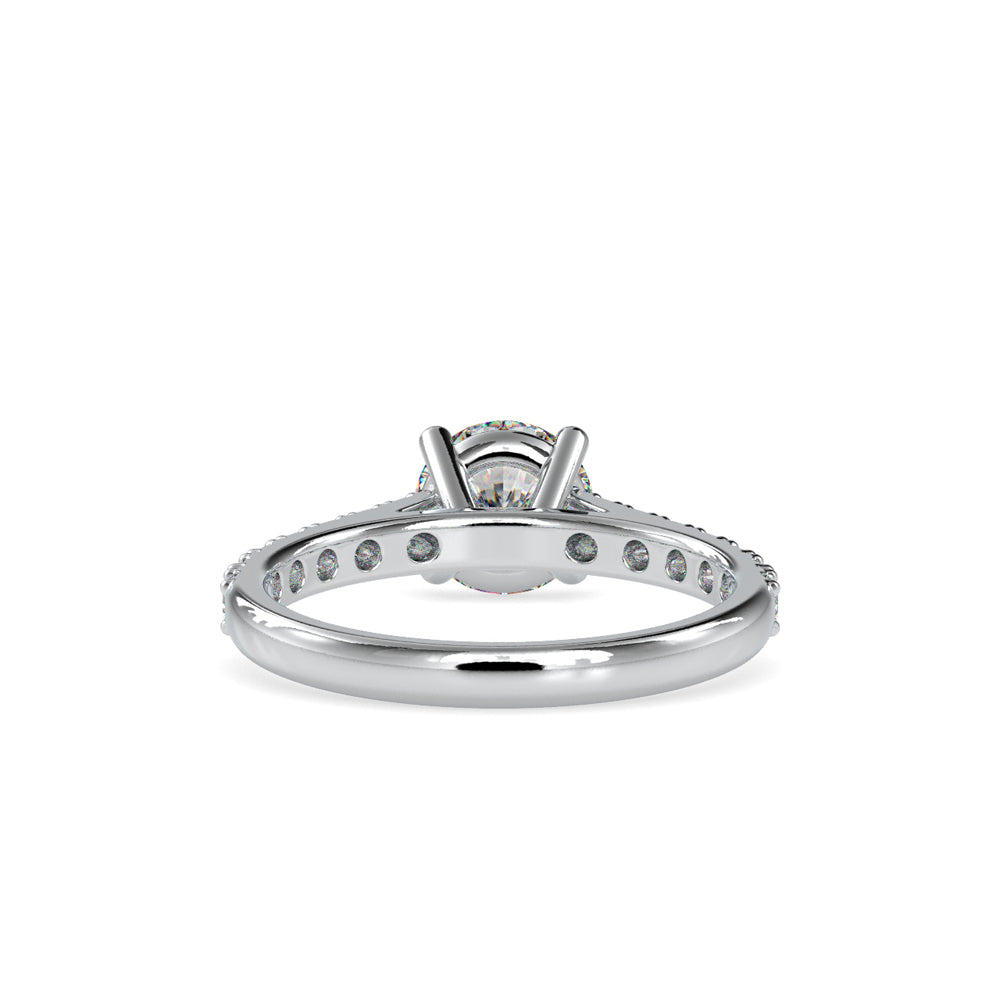 SKU: 0025 (10K) Four-Prong Diamond Engagment Ring in Rose Gold.