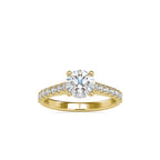 SKU: 0025 (22K) Four-Prong Diamond Engagment Ring in Rose Gold.