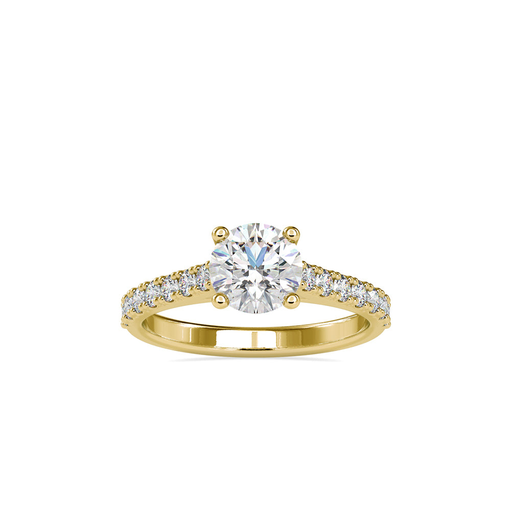 SKU: 0025 (14K) Four-Prong Diamond Engagment Ring in Rose Gold.