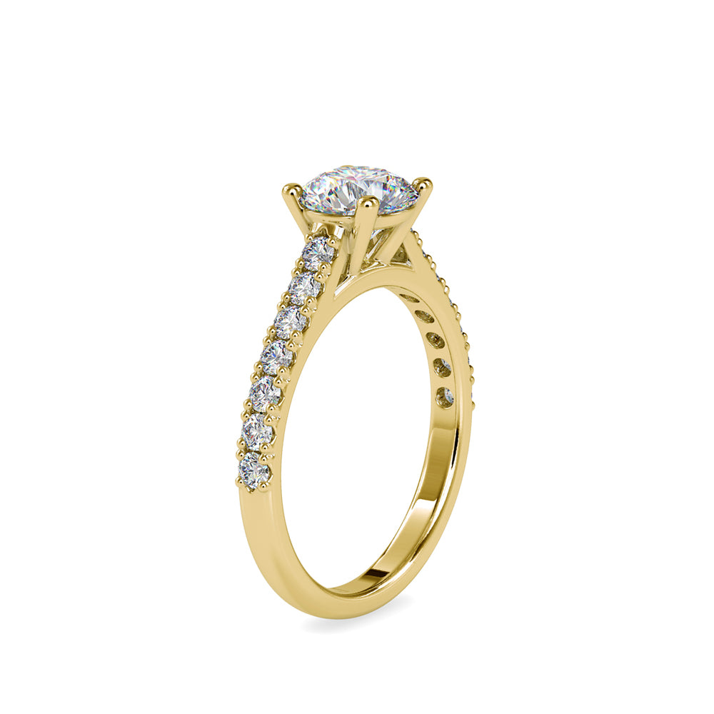 SKU: 0025 (10K) Four-Prong Diamond Engagment Ring in Rose Gold.