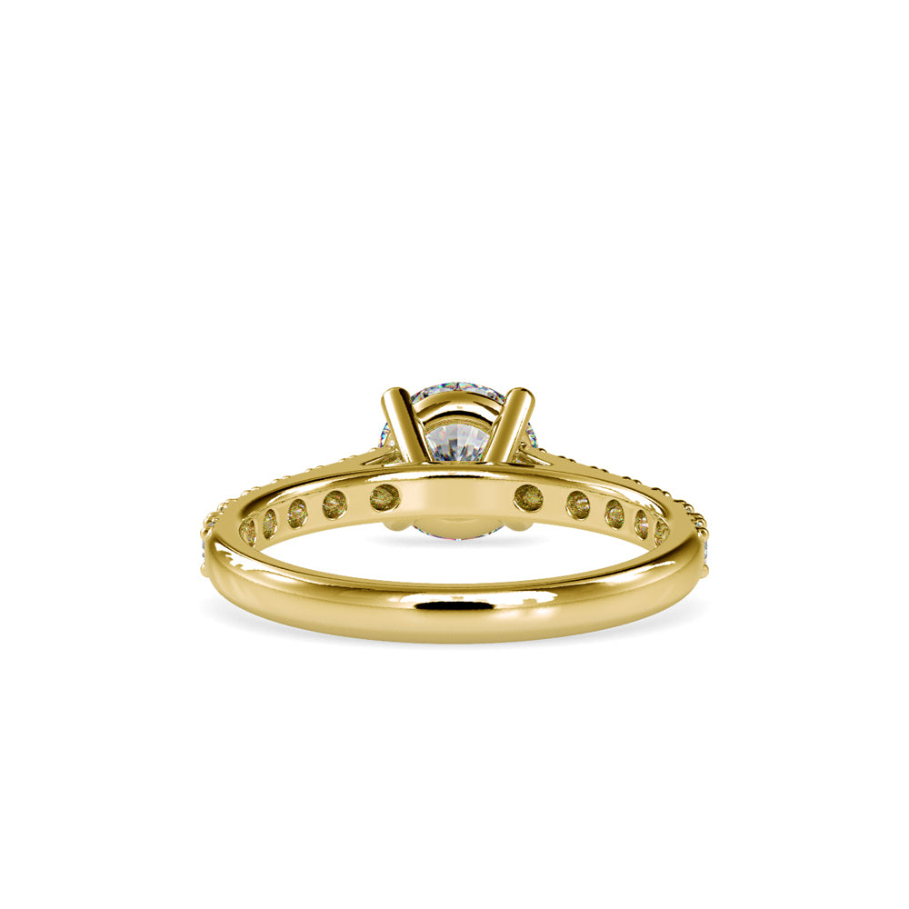 SKU: 0025 (22K) Four-Prong Diamond Engagment Ring in Rose Gold.