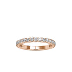SKU: 0026 (10K) Diamond Bead-Set Wedding Band in Rose Gold.