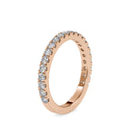 SKU: 0026 (18K) Diamond Bead-Set Wedding Band in Rose Gold.