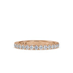 SKU: 0026 (10K) Diamond Bead-Set Wedding Band in Rose Gold.