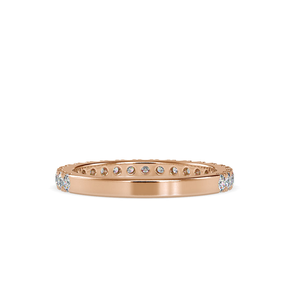 SKU: 0026 (18K) Diamond Bead-Set Wedding Band in Rose Gold.