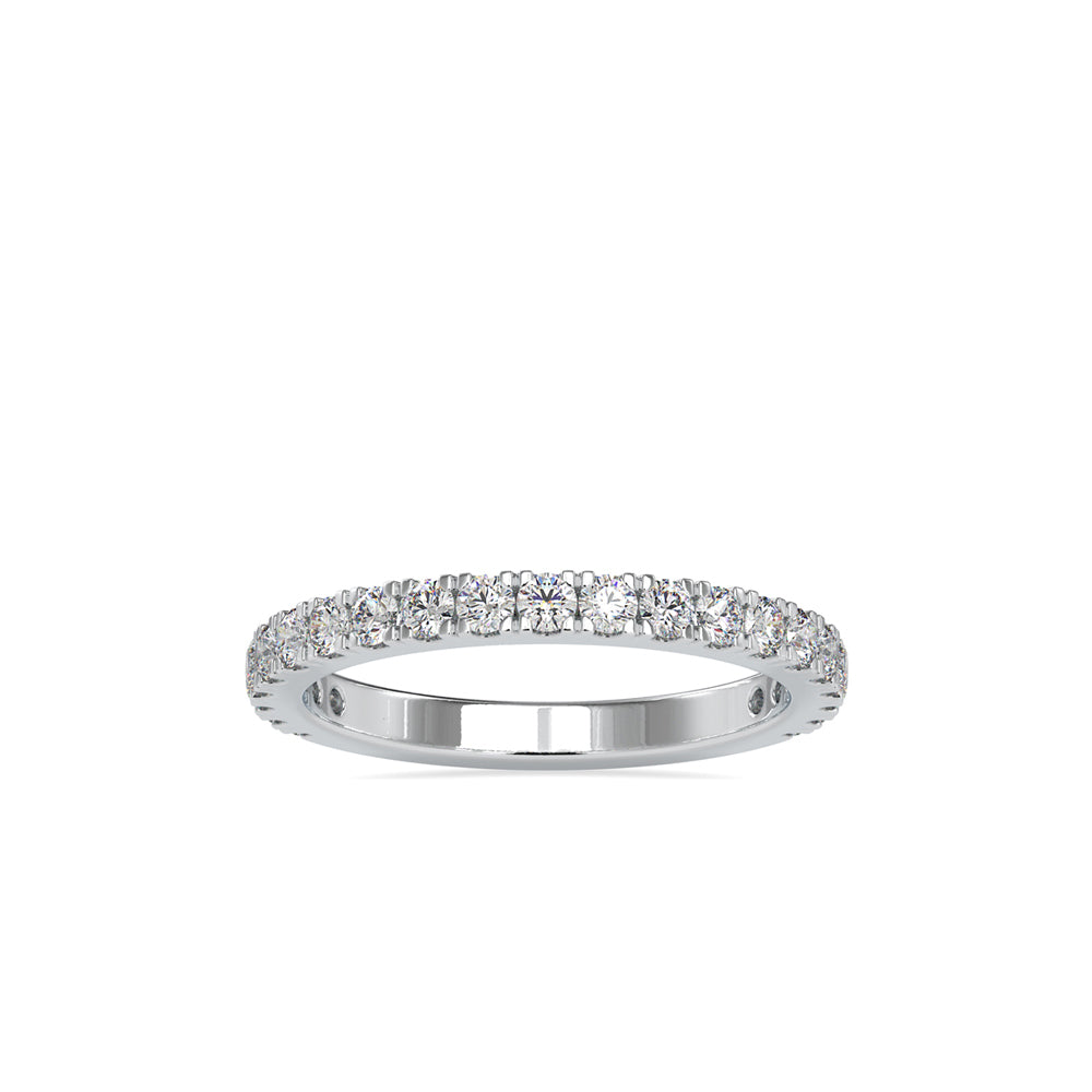 SKU: 0026 (10K) Diamond Bead-Set Wedding Band in Rose Gold.