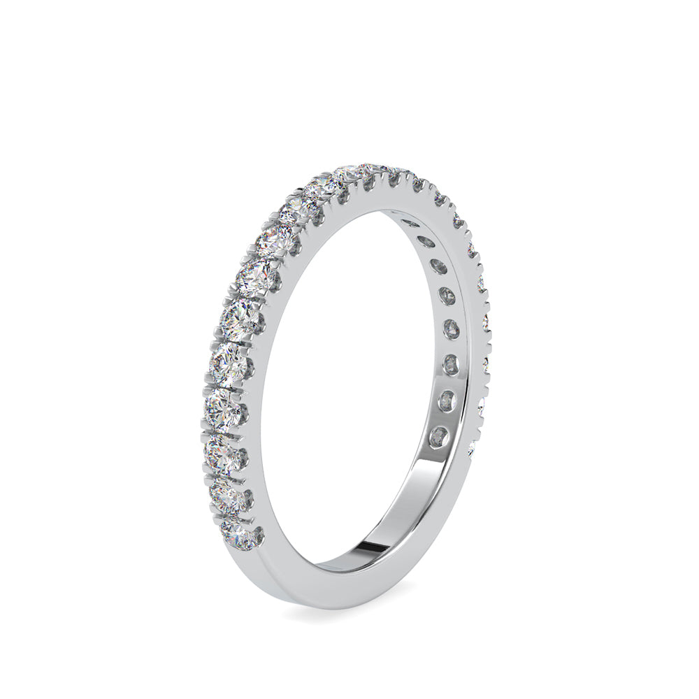 SKU: 0026 (14K) Diamond Bead-Set Wedding Band in Rose Gold.