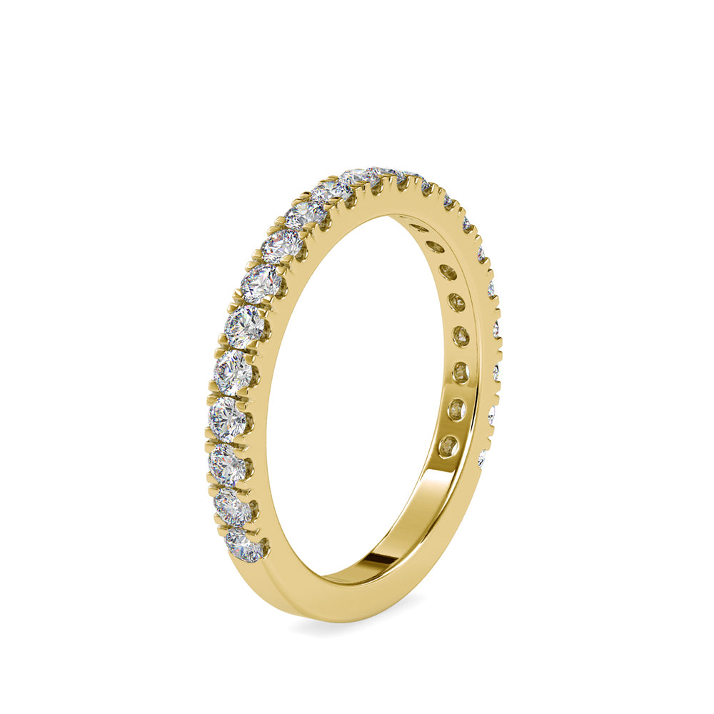 SKU: 0026 (10K) Diamond Bead-Set Wedding Band in Rose Gold.