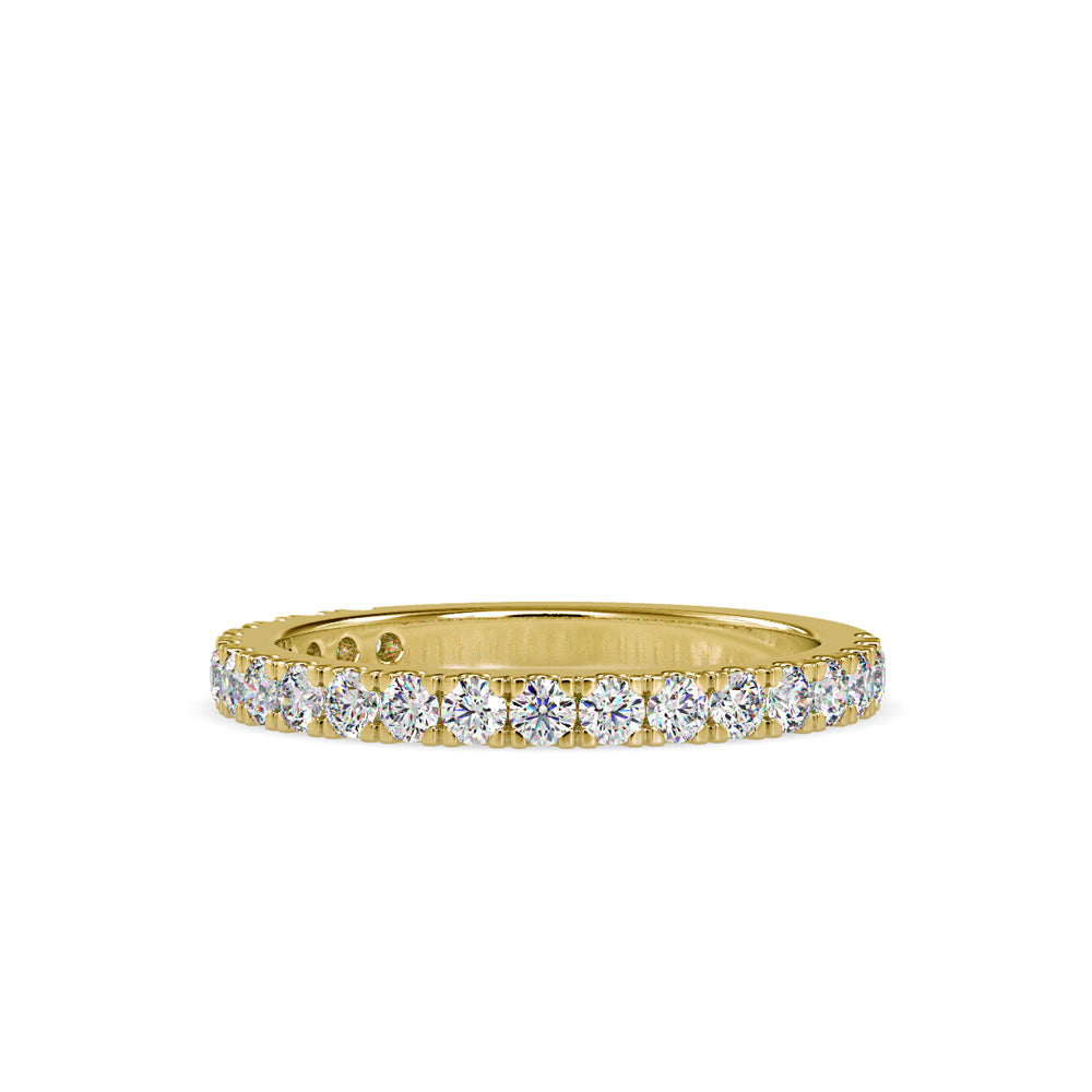 SKU: 0026 (18K) Diamond Bead-Set Wedding Band in Rose Gold.