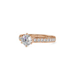 SKU: 0027 (22K) Six-Prong Diamond Engagment Ring in Rose Gold.