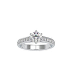 SKU: 0027 (10K) Six-Prong Diamond Engagment Ring in Rose Gold.