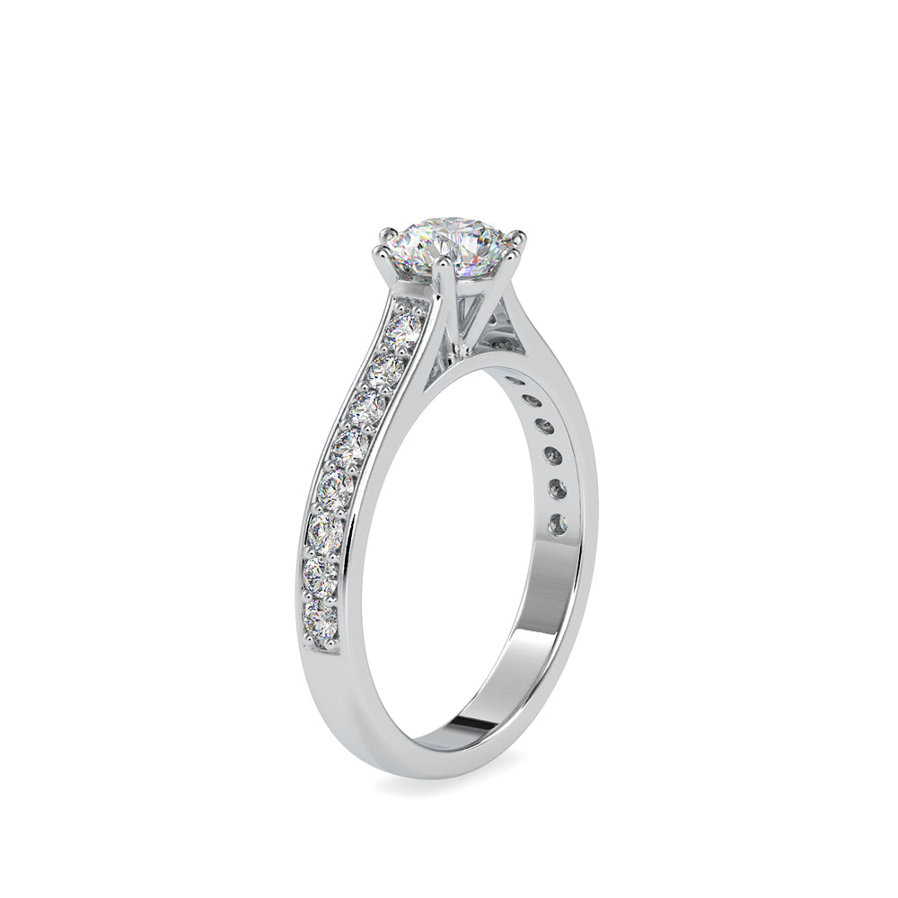 SKU: 0027 (22K) Six-Prong Diamond Engagment Ring in Rose Gold.