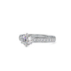 SKU: 0027 (10K) Six-Prong Diamond Engagment Ring in Rose Gold.