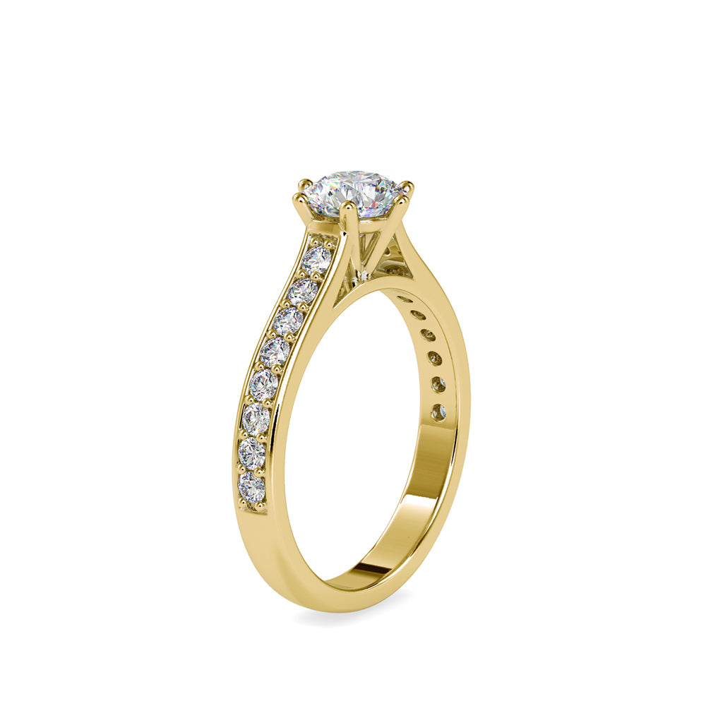 SKU: 0027 (10K) Six-Prong Diamond Engagment Ring in Rose Gold.