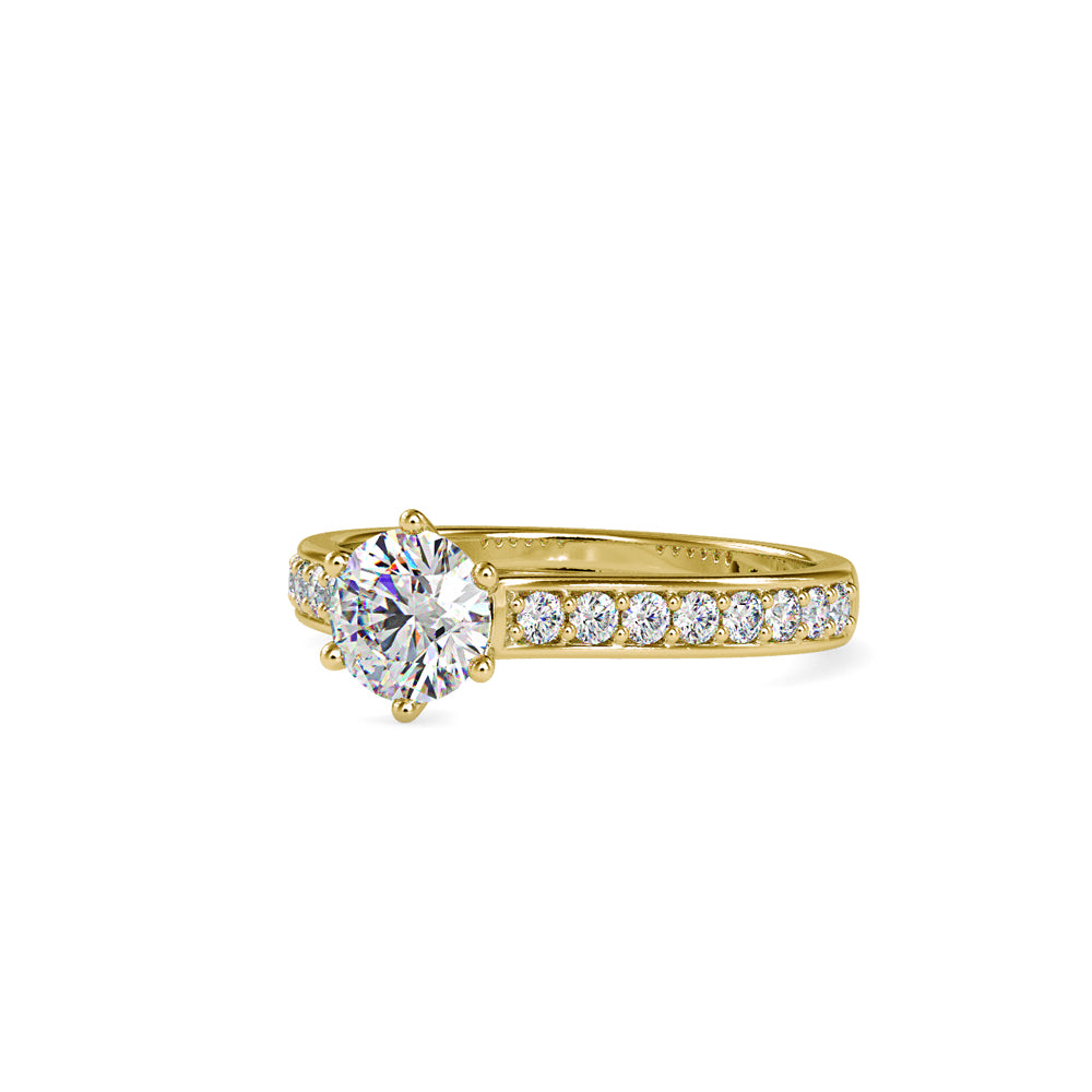 SKU: 0027 (18K) Six-Prong Diamond Engagment Ring in Rose Gold.