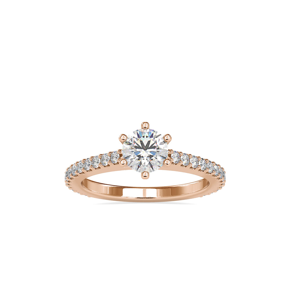 SKU: 0028 (22K) Six-Prong Solitaire Engagment Ring in Rose Gold.
