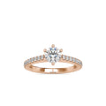 SKU: 0028 (14K) Six-Prong Solitaire Engagment Ring in Rose Gold.