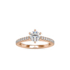 SKU: 0028 (10K) Six-Prong Solitaire Engagment Ring in Rose Gold.