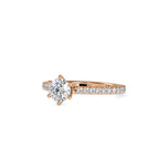 SKU: 0028 (18K) Six-Prong Solitaire Engagment Ring in Rose Gold.