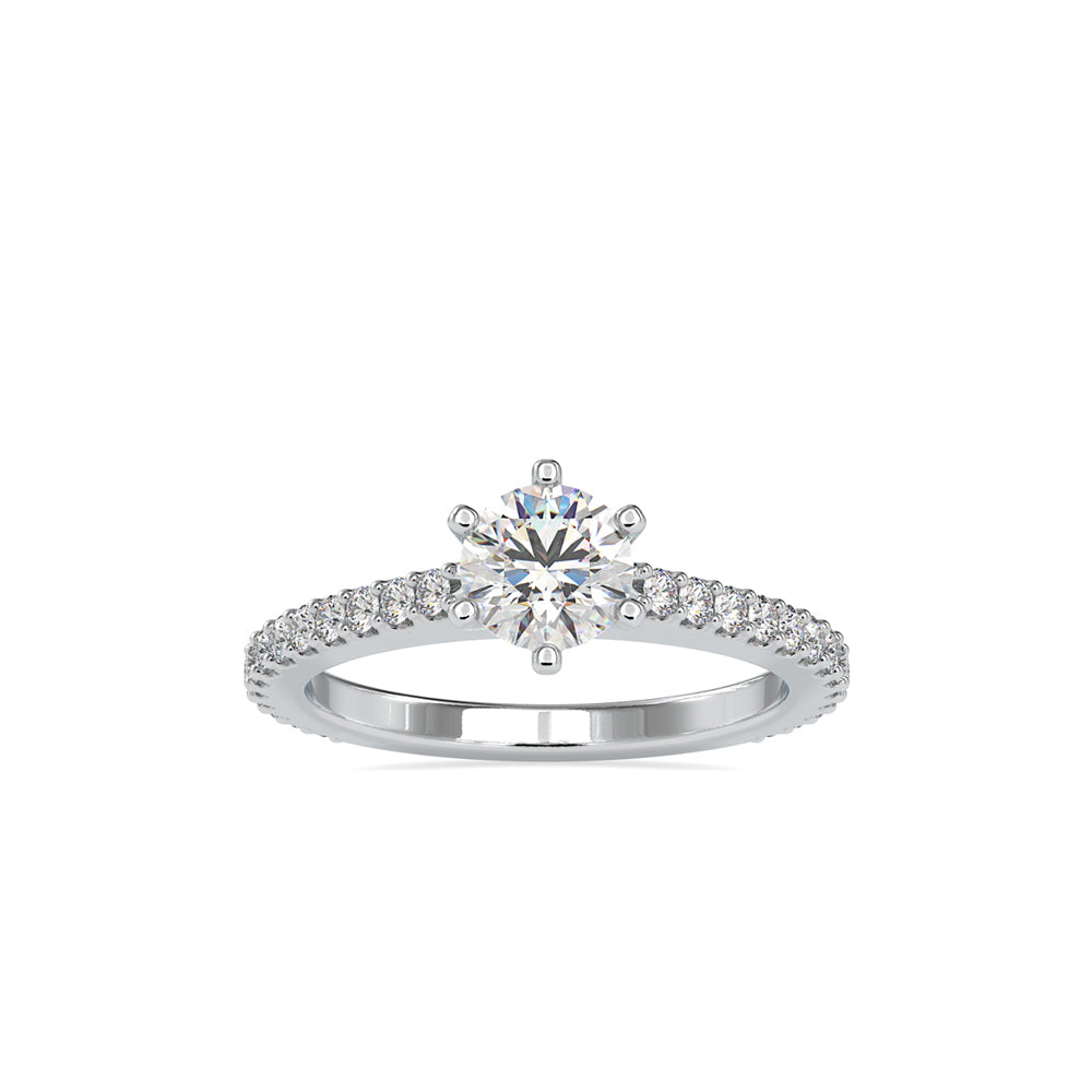 SKU: 0028 (18K) Six-Prong Solitaire Engagment Ring in Rose Gold.