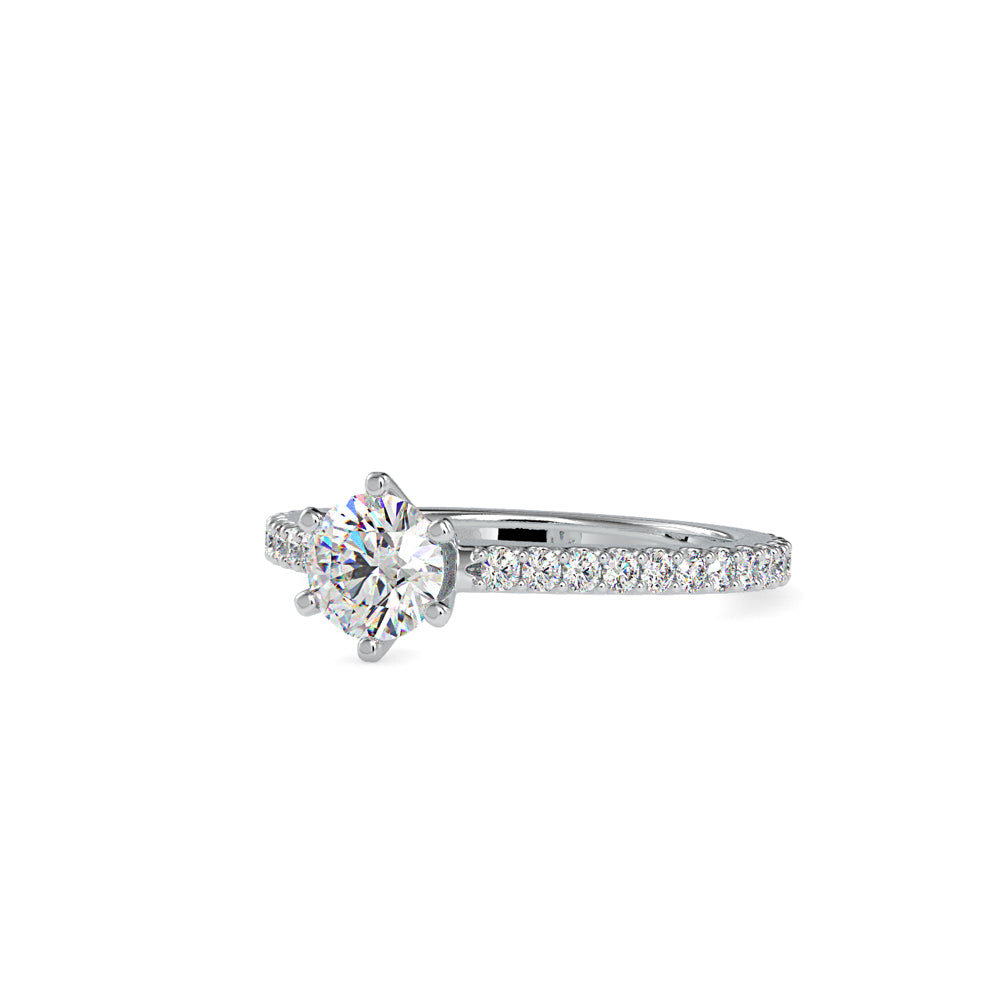 SKU: 0028 (18K) Six-Prong Solitaire Engagment Ring in Rose Gold.