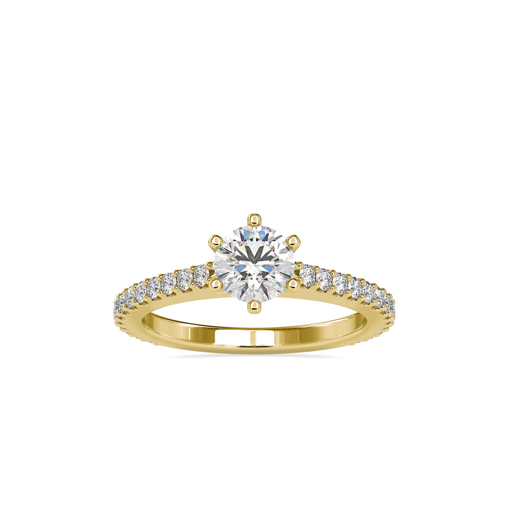 SKU: 0028 (10K) Six-Prong Solitaire Engagment Ring in Rose Gold.
