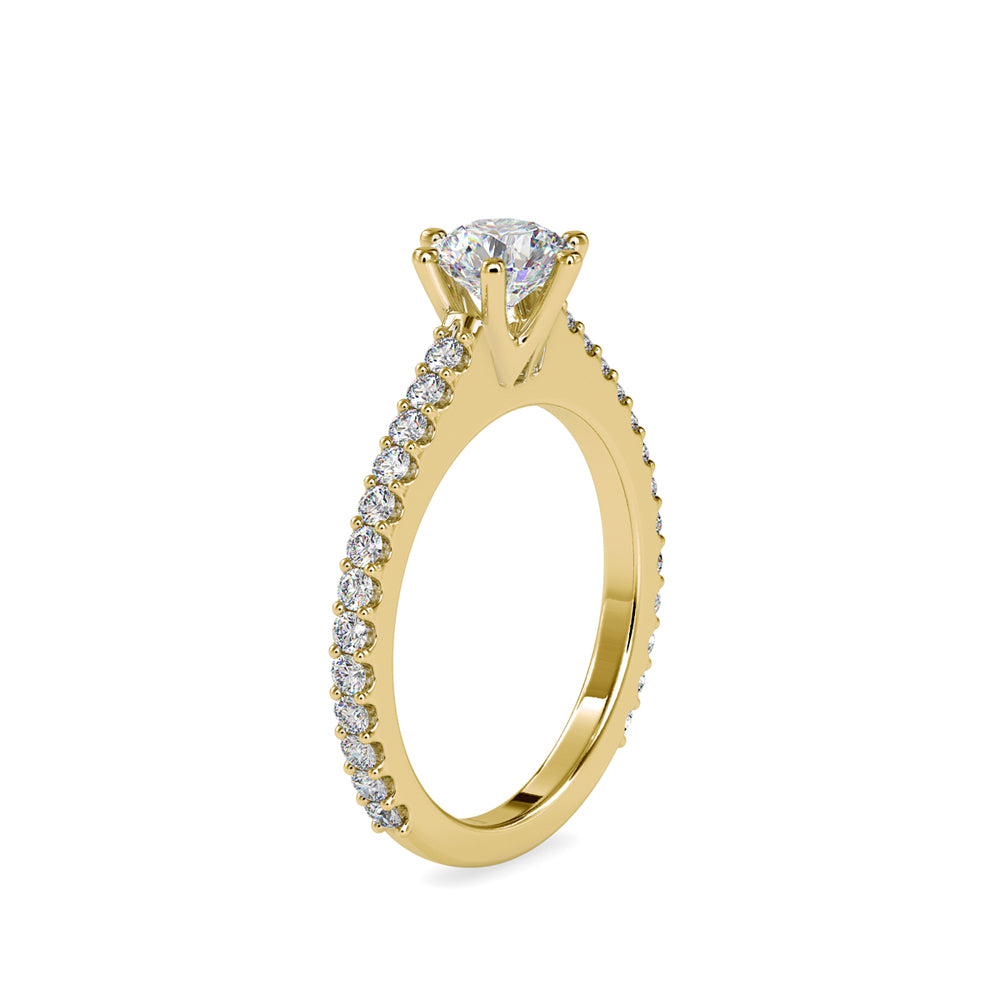SKU: 0028 (10K) Six-Prong Solitaire Engagment Ring in Rose Gold.