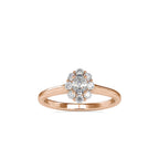 SKU: 0030 (14K) Oval Cluster Engagment Ring in Rose Gold.