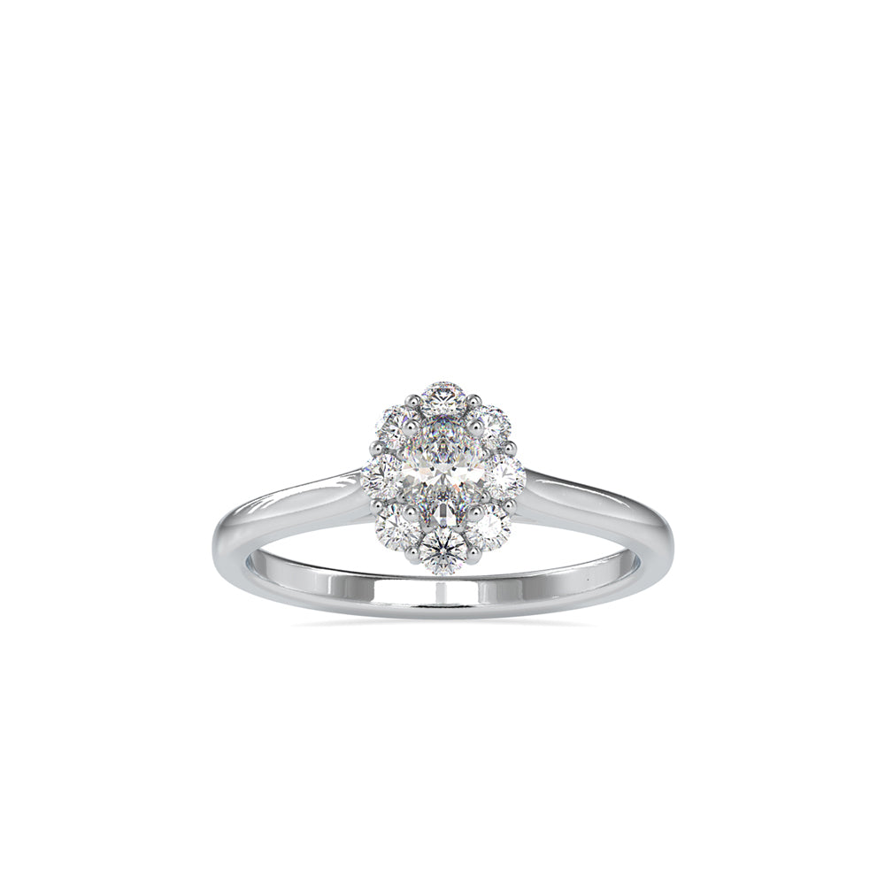 SKU: 0030 (14K) Oval Cluster Engagment Ring in Rose Gold.