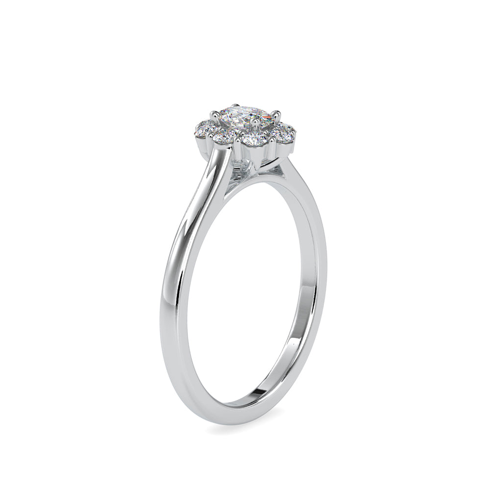 SKU: 0030 (14K) Oval Cluster Engagment Ring in Rose Gold.