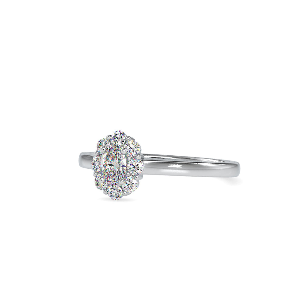 SKU: 0030 (18K) Oval Cluster Engagment Ring in Rose Gold.