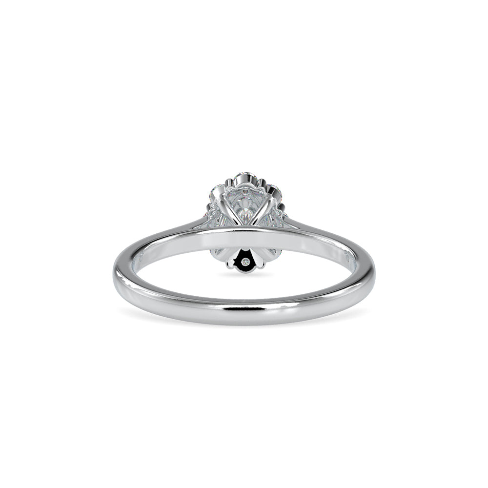 SKU: 0030 (14K) Oval Cluster Engagment Ring in Rose Gold.