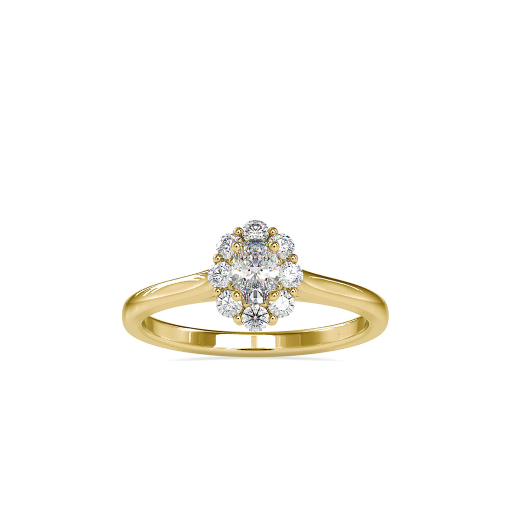 SKU: 0030 (22K) Oval Cluster Engagment Ring in Rose Gold.