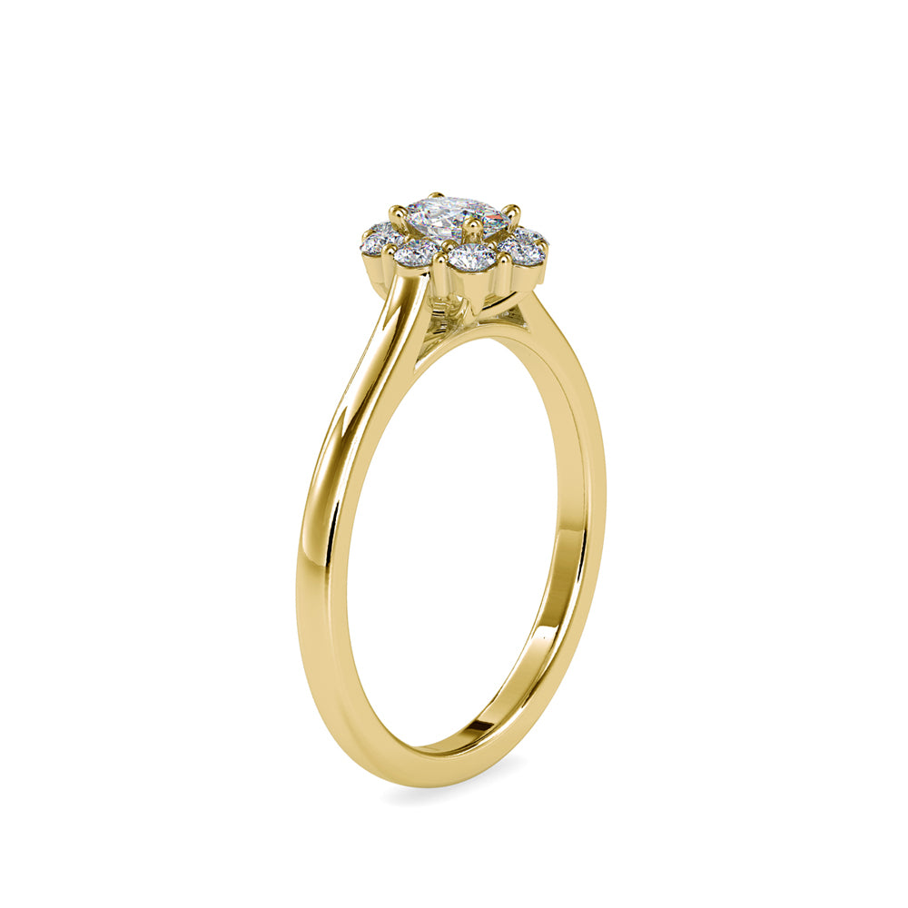 SKU: 0030 (18K) Oval Cluster Engagment Ring in Rose Gold.