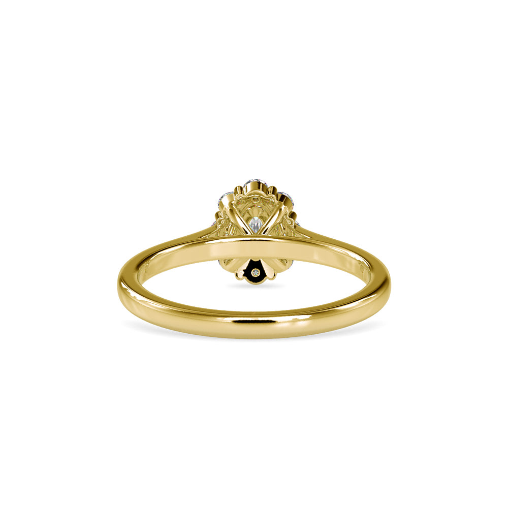 SKU: 0030 (18K) Oval Cluster Engagment Ring in Rose Gold.