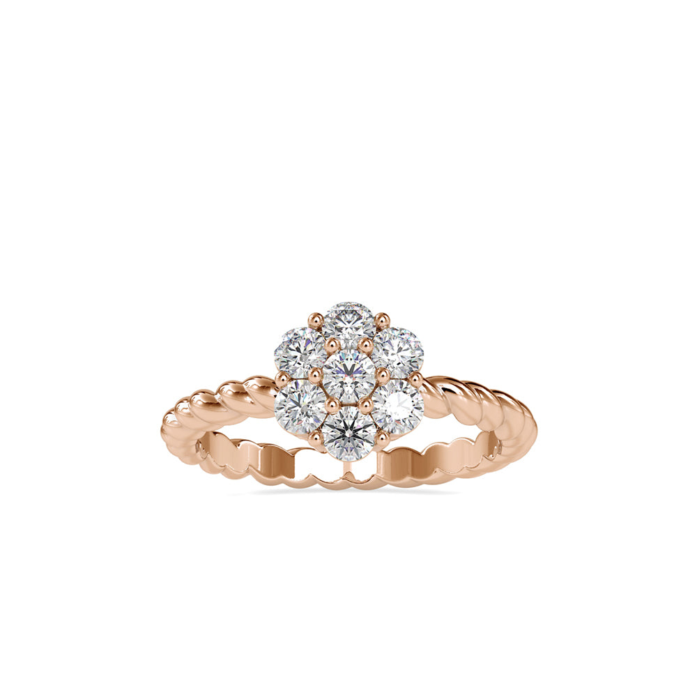 SKU: 0031 (22K) Twisted Rope Cluster Ring in Rose Gold.