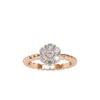 SKU: 0031 (14K) Twisted Rope Cluster Ring in Rose Gold.