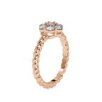 SKU: 0031 (14K) Twisted Rope Cluster Ring in Rose Gold.