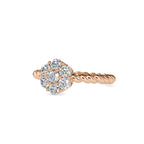 SKU: 0031 (18K) Twisted Rope Cluster Ring in Rose Gold.