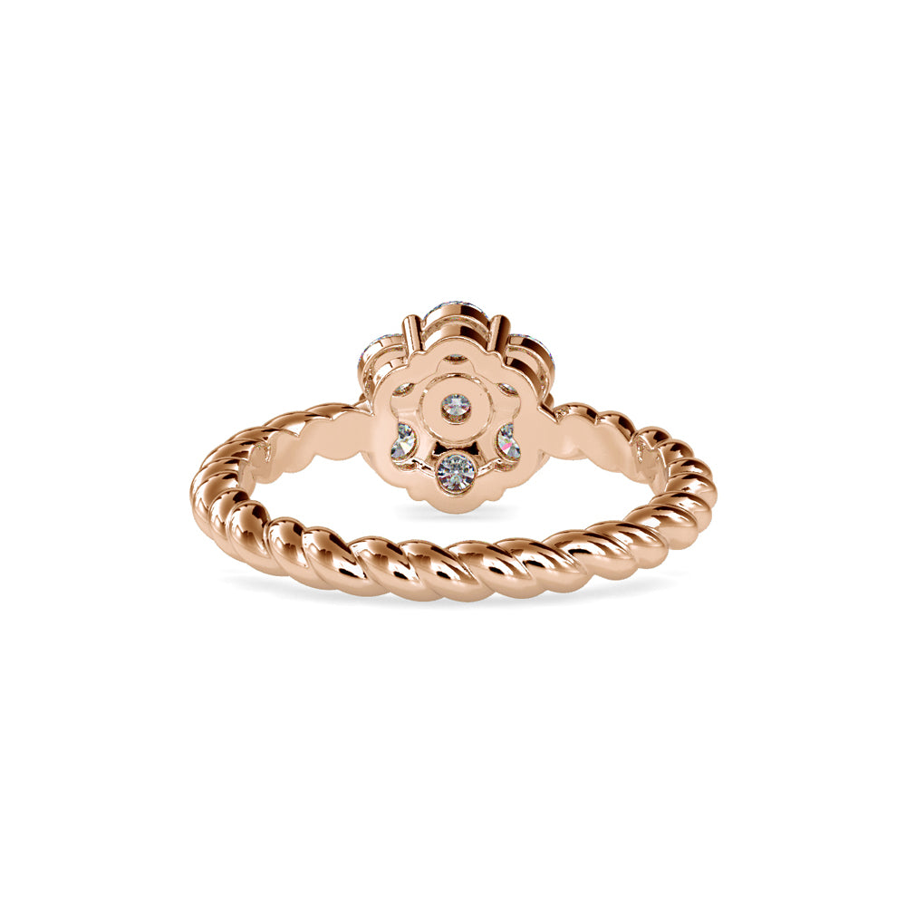 SKU: 0031 (14K) Twisted Rope Cluster Ring in Rose Gold.